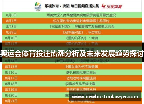 奥运会体育投注热潮分析及未来发展趋势探讨 奥运会体育投注热潮分析及未来发展趋势探讨